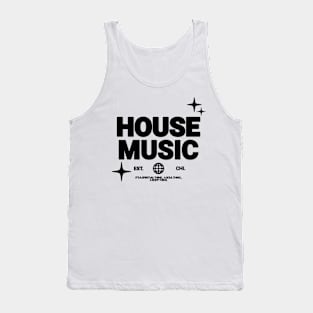 HOUSE MUSIC  - Font And Stars (Black) Tank Top